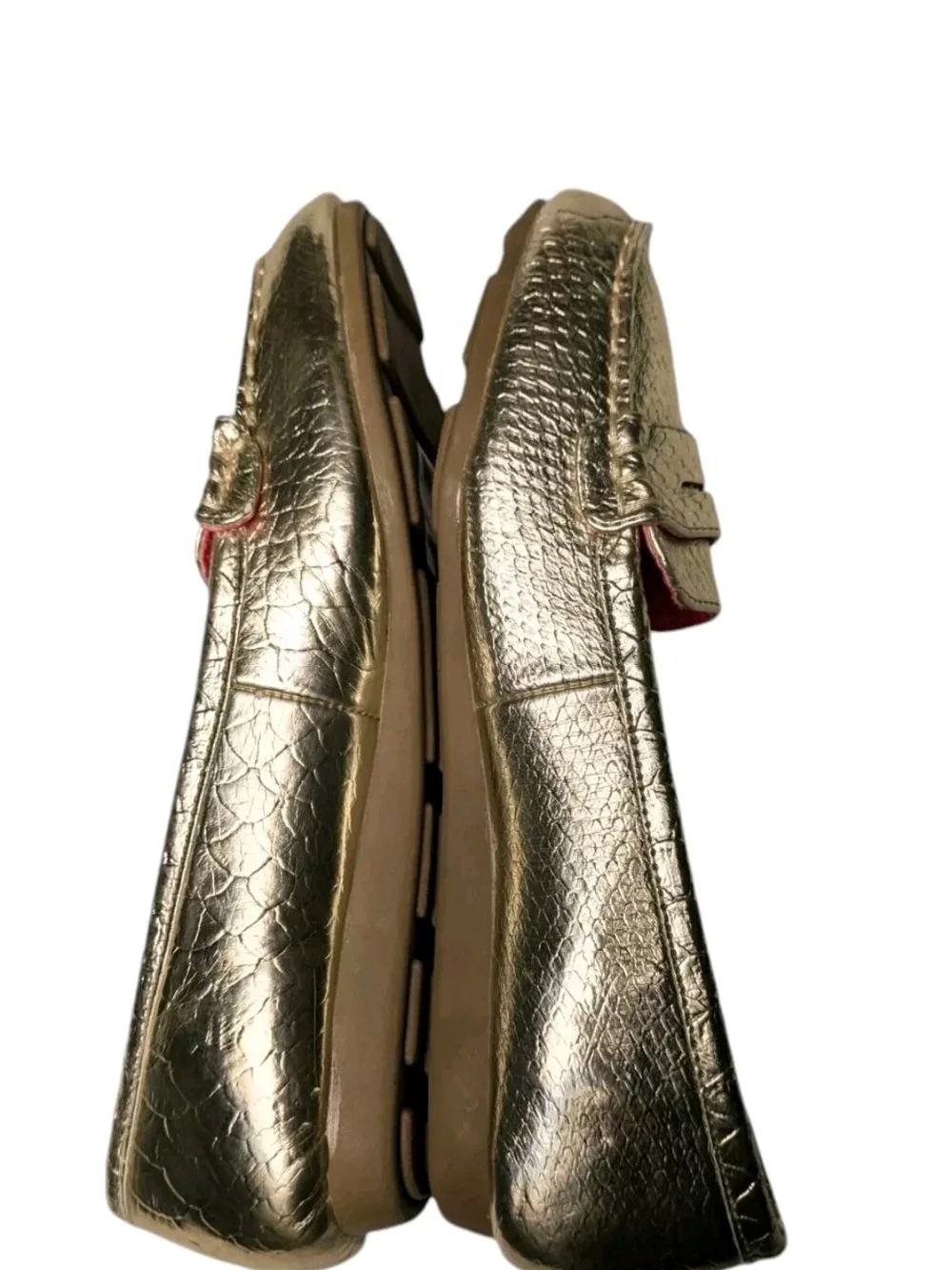 Avon Cushion Walk Gold Loafers Slip On Shoes 9
